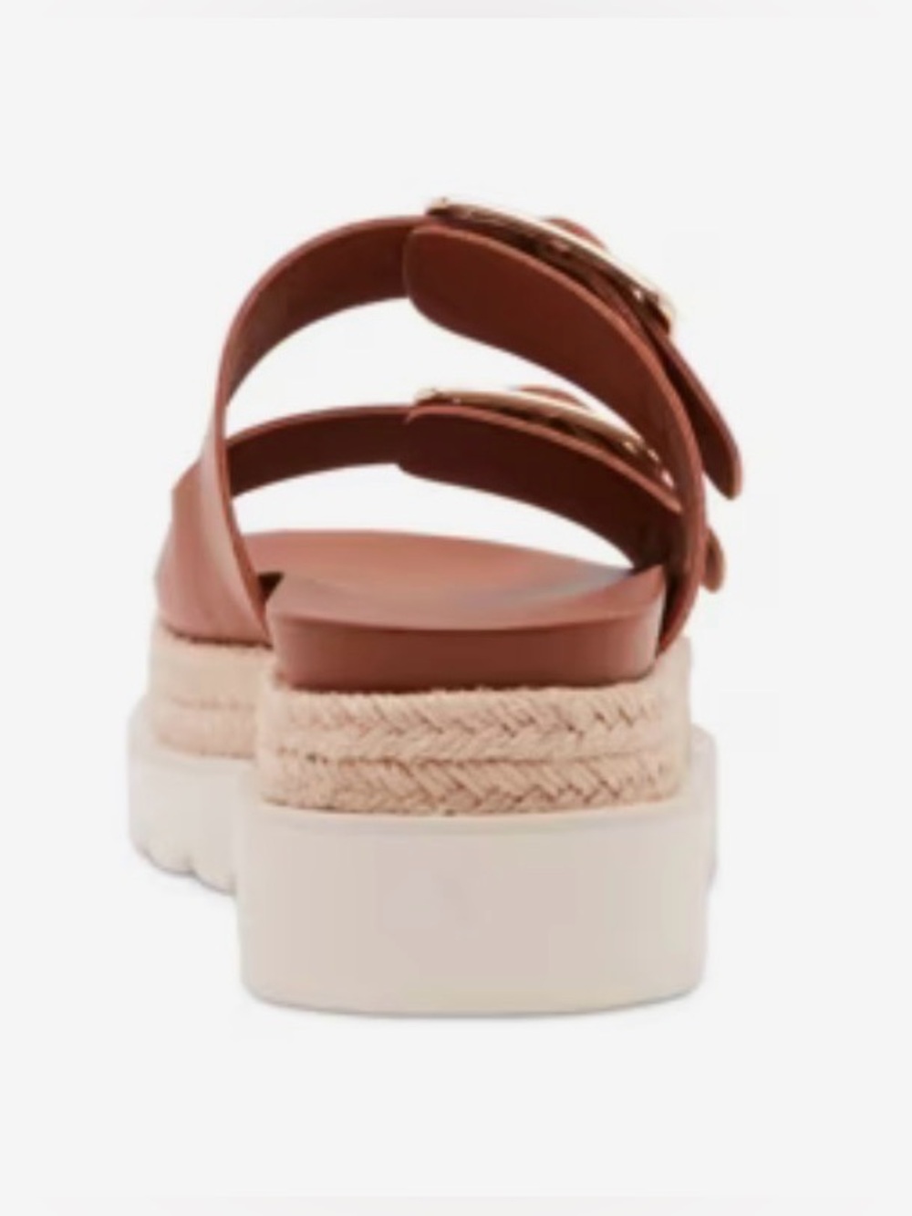 Madden Girl Brown Double-Buckle Platform Slide Sandals - Picture 4 of 8